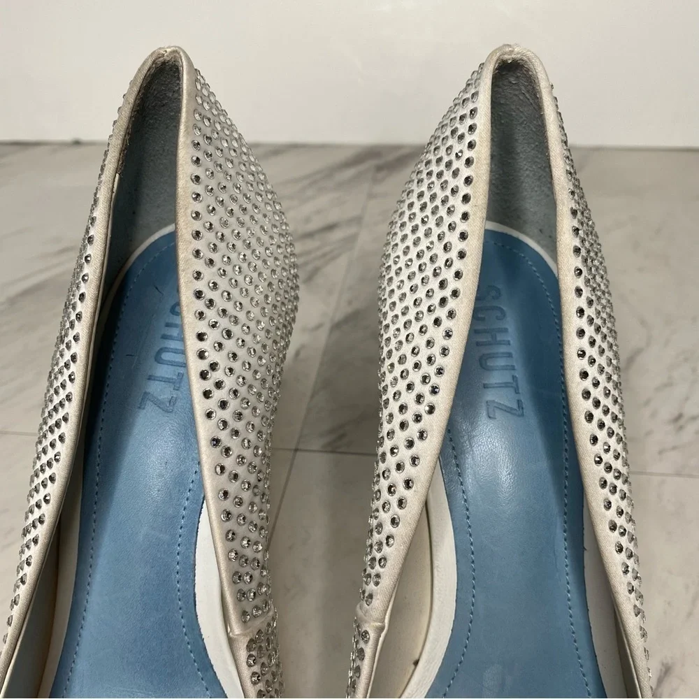 Schutz Lou Crystal Pointy Toe Pump 9B